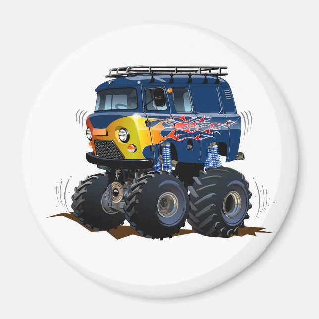 Cartoon monster truck magnet (Front)