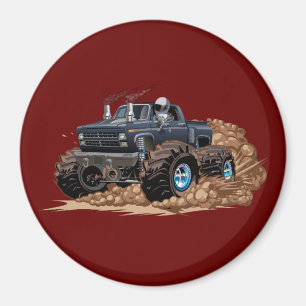Cartoon monster truck magnet