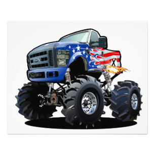 Cartoon monster truck photo print