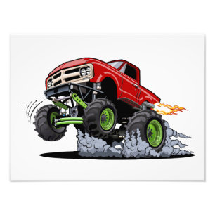 Cartoon monster truck photo print