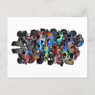 Cartoon monster truck postcard