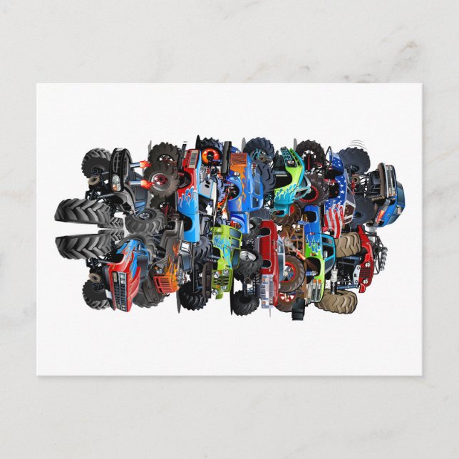 Cartoon monster truck postcard (Front)