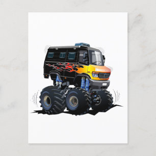 Cartoon monster truck postcard