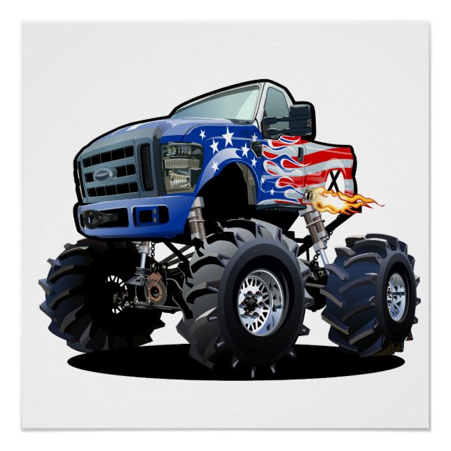 Cartoon monster truck poster (Front)