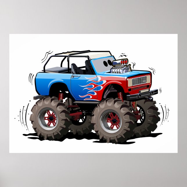 Cartoon monster truck poster (Front)