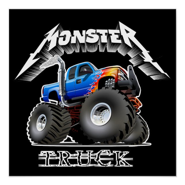 Cartoon monster truck poster (Front)