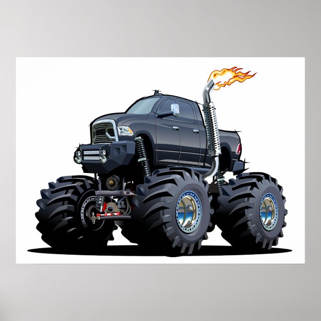 Cartoon monster truck poster (Front)