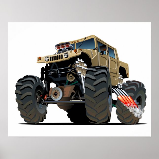 Cartoon monster truck poster (Front)
