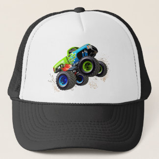 Cartoon monster truck trucker hat