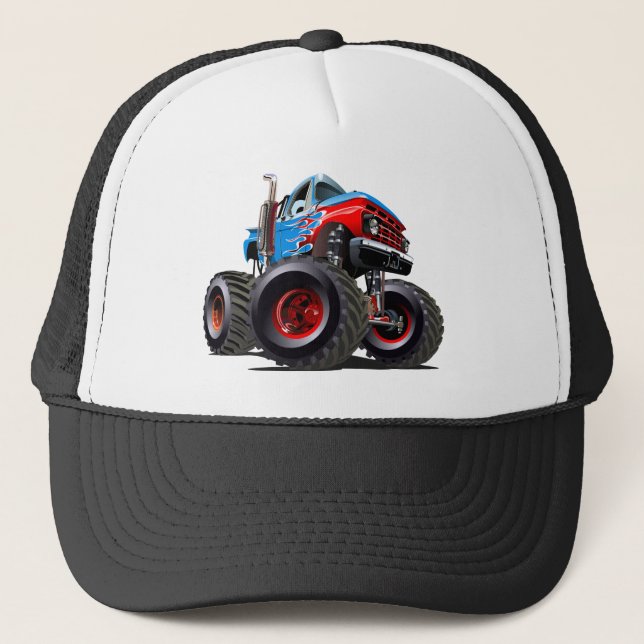 Cartoon monster truck trucker hat (Front)