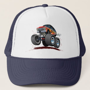 Cartoon monster truck trucker hat