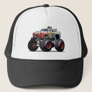 Cartoon monster truck trucker hat