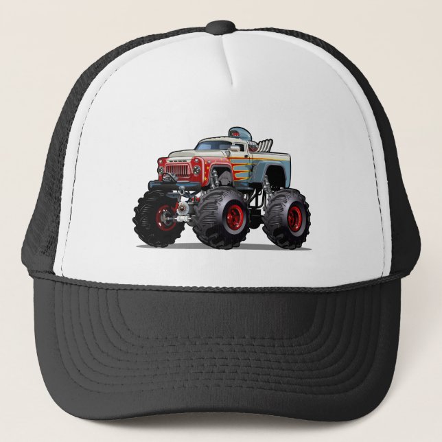 Cartoon monster truck trucker hat (Front)