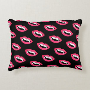 Cartoon Monster Vampire Lips sharp Teeth Fangs Decorative Cushion