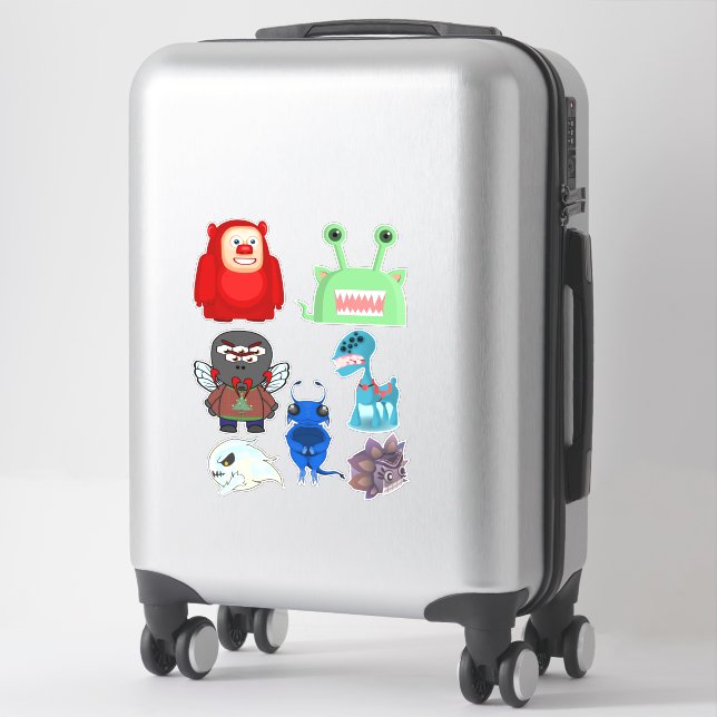 cartoon Monsters Creatures Aliens Art (Suitcase)