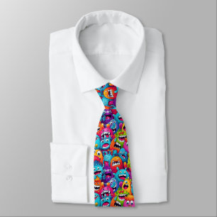 Cartoon Monsters Necktie