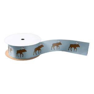 Cartoon Moose 1.5" Satin Ribbon