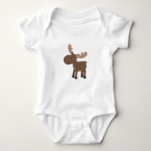 Cartoon Moose Baby Bodysuit