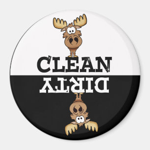 Cartoon Moose Dishwasher Magnet