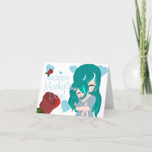 Cartoon Mother & Daughter Card