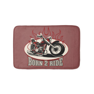 Cartoon motorcycle bath mat
