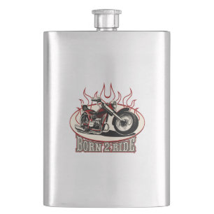 Cartoon motorcycle hip flask