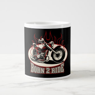 Cartoon motorcycle large coffee mug