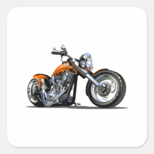 Cartoon motorcycle square sticker