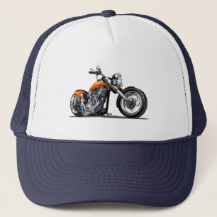 Cartoon motorcycle trucker hat