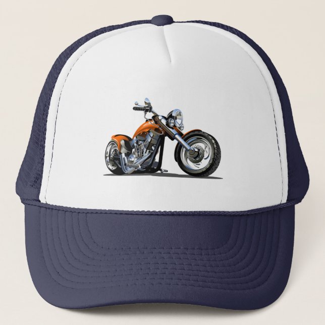Cartoon motorcycle trucker hat (Front)