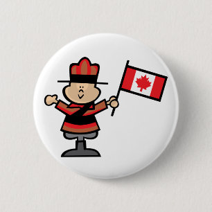 Cartoon Mountie 6 Cm Round Badge