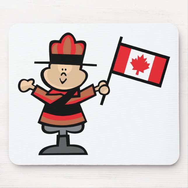 Cartoon Mountie Mouse Mat (Front)