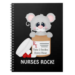 Cartoon mouse fun Nurse notebook