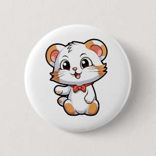 Cartoon mouse illustration 6 cm round badge