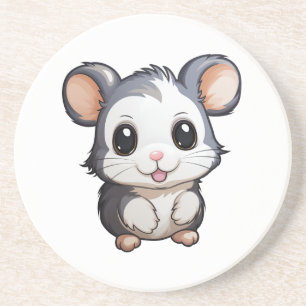 Cartoon mouse illustration coaster