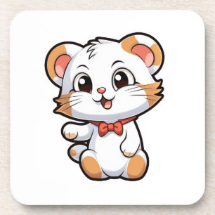 Cartoon mouse illustration coaster