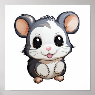 Cartoon mouse illustration poster