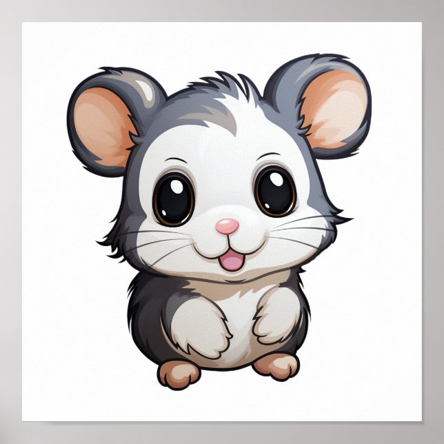Cartoon mouse illustration poster (Front)