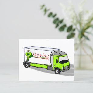 Cartoon Moving Van Change of Address Back Photo Postcard
