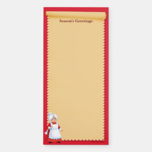 Cartoon Mrs. Claus Magnetic Notepad