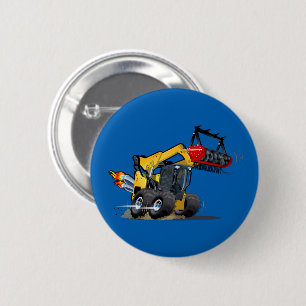 Cartoon mulcher 6 cm round badge