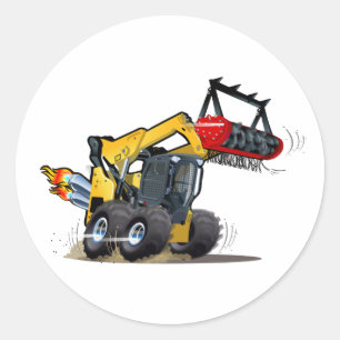Cartoon mulcher classic round sticker