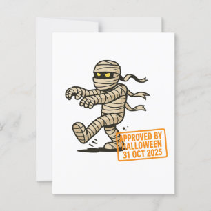 Cartoon Mummy – Approved by Halloween Postcard
