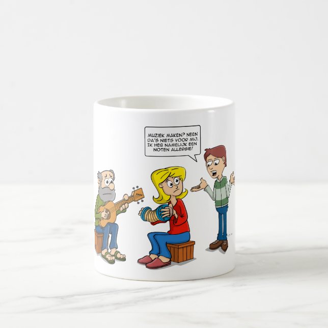 Cartoon; music making and notes allergy coffee mug (Center)