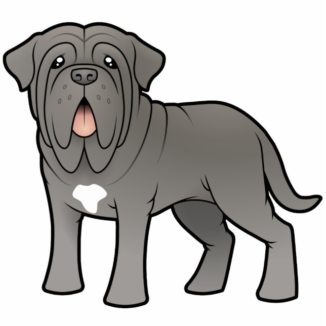 Cartoon Neapolitan Mastiff Photo Sculpture Magnet (Front)