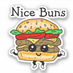 Cartoon Nice Buns Cheeseburger 