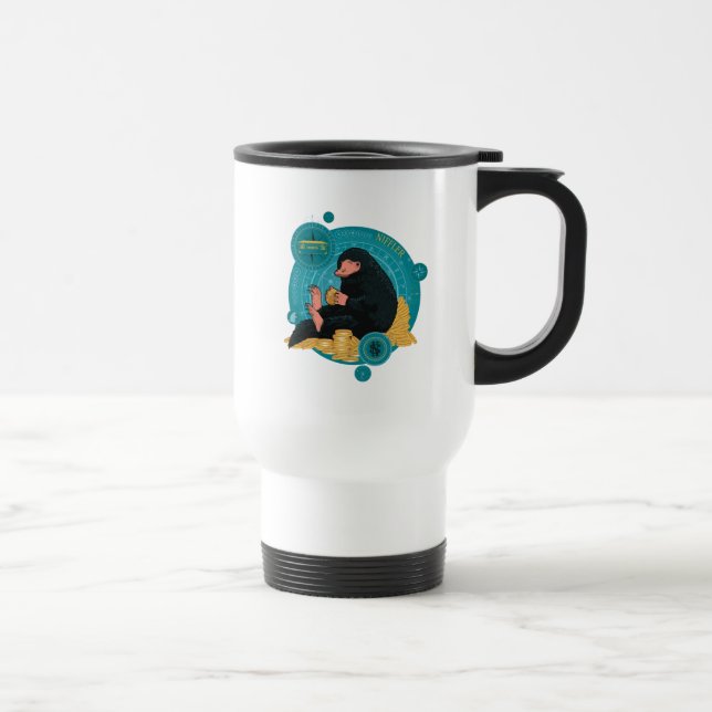 Cartoon NIFFLER™ With Gold Coins Travel Mug (Right)
