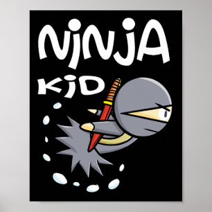 Cartoon Ninja Kid I Youth Karate I Toddler Ninja Poster