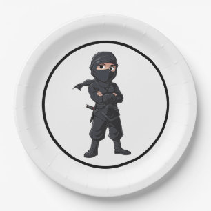 Cartoon Ninja Warrior Boys Birthday Party Paper Plate