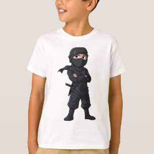 Cartoon Ninja Warrior Boys Birthday Party T-Shirt